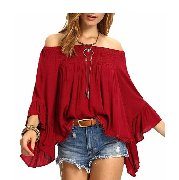 S. the Widow Tops - VICTORIA Boho Off Shoulder Tunic